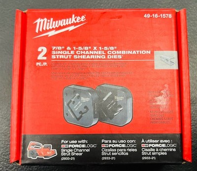 Milwaukee 2pc 7/8'' & 1-5/8''x 1-5/8'' Combination Strut Shearing Dies 49-16-1578
