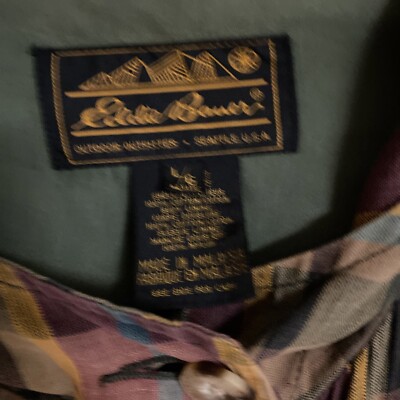 Vintage 90s Eddie Bauer Womens Large Rainbow Plaid Anorak 