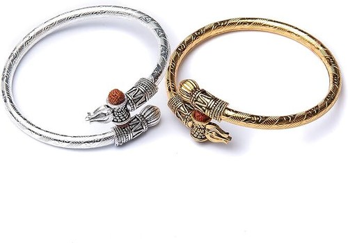 Saavan Special! Brazalete Brazalete Especializado Rudraksha Latón Kada Lord Shiva Nuevo - Imagen 53 de 81