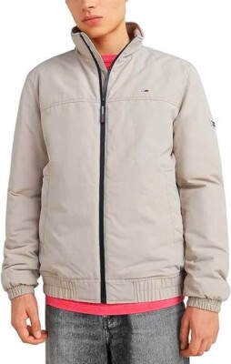Tommy Jeans TJM Essential Padded Jacket Herren Jacke Winterjacke Beigegrau Logo