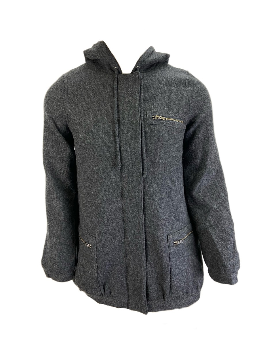 STEVEN ALAN Women's Gray Ruth Long Sleeve Hooded Zip Closure STEVEN ALAN Women's Gray Ruth Long Sleeve Hooded Zip Closure