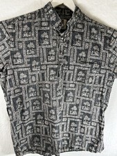 TORI RICHARD Hawaiian Cotton Shirt Short Sleeve Men's Large Palm Trees Summer Us