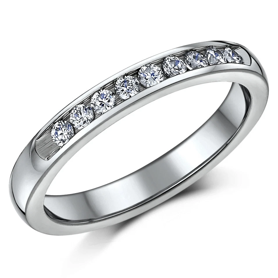 Stunning Triple Titanium CZ Bridal Set Engagement Eternity and Single Stone ring - Image 3 of 4