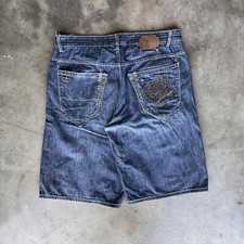 Y2k Ecko Unltd Shorts Mens 36 Blue Baggy Fit Denim Jorts Embroidered JNCO Style