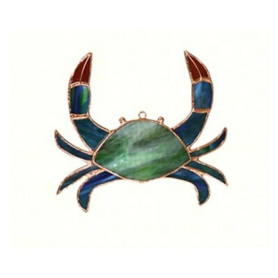 STAINED GLASS BLUE CRAB SUNCATCHER SUN CATCHER GE227  **Fast Ship**