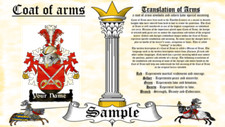 Dhollander-Hulander COAT OF ARMS HERALDRY BLAZONRY PRINT