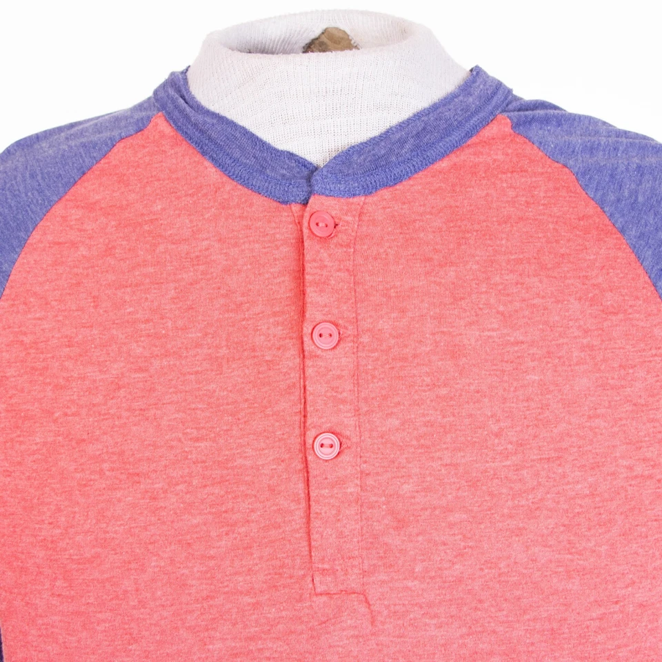 Camisa de béisbol de manga larga LuLaRoe para hombre S roja azul Henley Foto 3 de 4