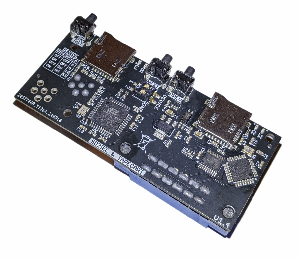 C64 2 in 1 SD2IEC Tapecart SD Card Reader ATmega1284 for Commodore