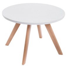 Table Basse Table de Salon Corina 60x60 CM Hêtre / Blanc