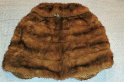 Vintage Mink Fur Collar Stole Shawl Wrap Scarf Reckmeyers Furriers Milwaukee