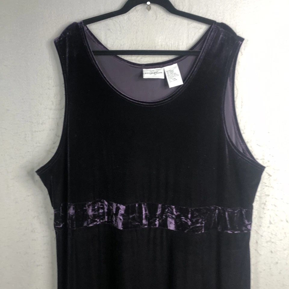 Maxi Vestido Vintage Terciopelo Púrpura Para Mujer 24W Talla Grande Retro Y2K Terciopelo Evento Foto 2 de 4