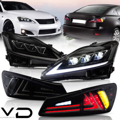 VLAND LED Head Lights+LED Tail Lights For Lexus IS250 IS350 ISF 06-14 Projector