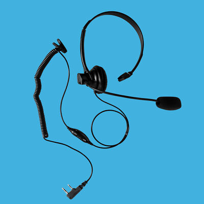 Over the Head New Single Muff Earphone PTT VOX for Black Diamond Radio Puxing