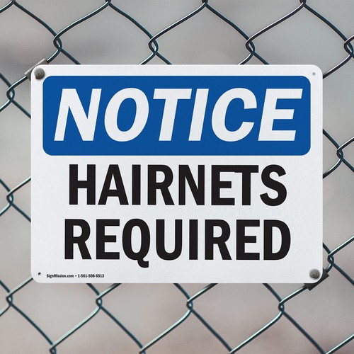 (2 Pack) Hairnets Required OSHA Notice Sign Decal Metal Plastic - 第 5/22 張圖片