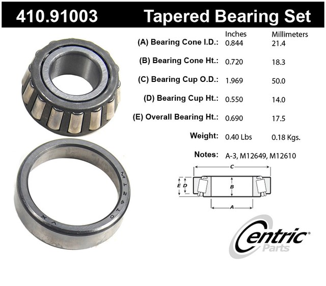Wheel Bearing and Race SetPremium Bearings Centric 410.91003 eBay