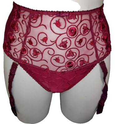 Felina 1314 Gr.38 S String Tanga mit abnehmbarer Strapse Mesh Spitze RUBY Slip
