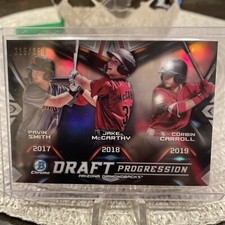 2019 Bowman Chrome Draft Progression Corbin Carroll Jake McCarthy RC Insert /250