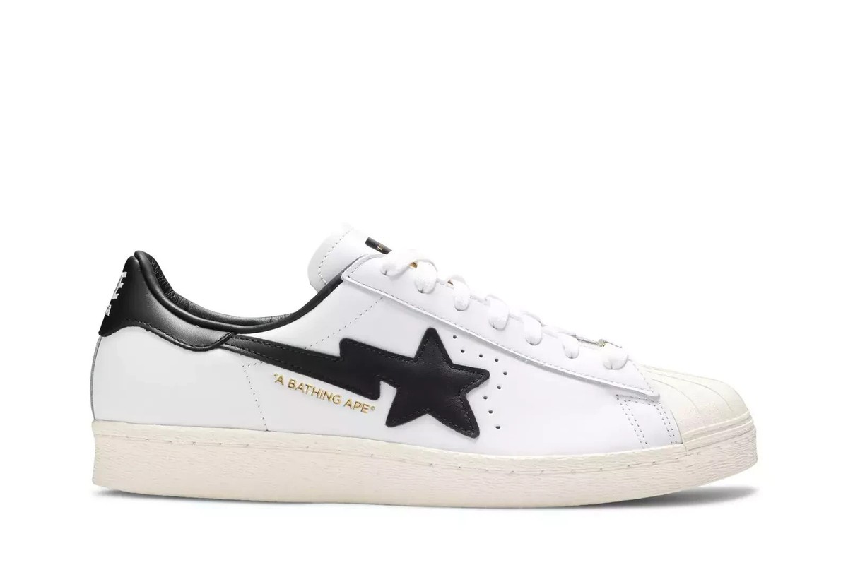 Size 10 - adidas BAPE x Superstar White Black for sale