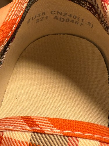 Acne Studios Red and White Plaid Sneakers, Size 7.5 US, Pre-loved, Out of Stock - Picture 6 of 9