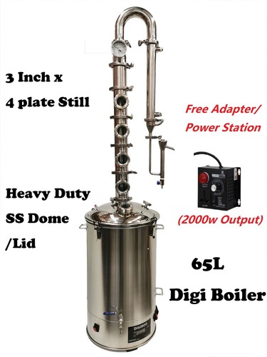 StillMate 65L SS304 3"x4 Plate Craft Distillery Free Power station/Vol.Regulator