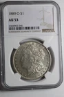 1889 O Morgan Silver Dollar NGC AU53 #46