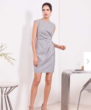 ANN TAYLOR - Size 10 Glen Plaid Ruched Sheath Dress $149.00 NWT (D240)