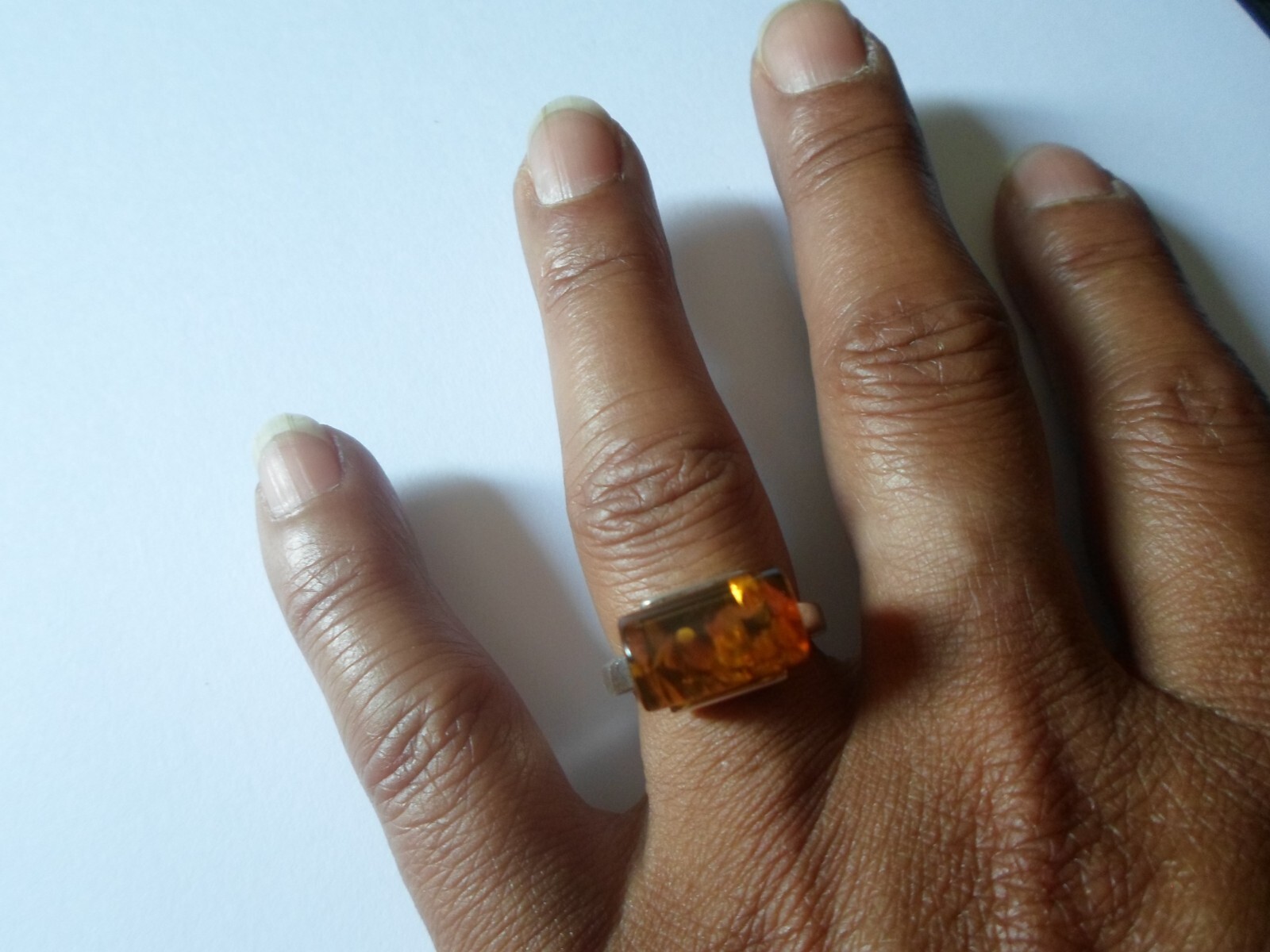 solid silver ring, amber wand, size 56 - image 3