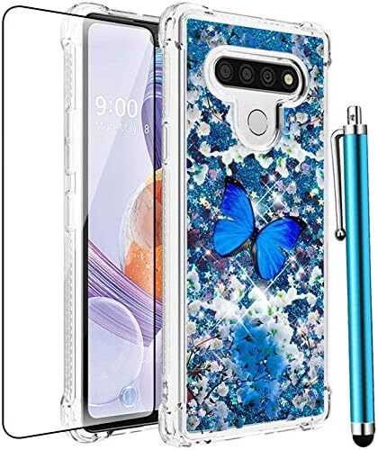 for LG Stylo 6 Case,LG Stylo 6 Phone Case,Glitter Bling Floating Liquid Sparkle