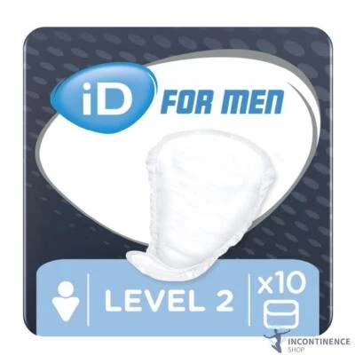 1x iD For Men Level 2 - Pack of 10 - Male Light Incontinence Pads - 430ml