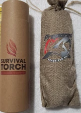 All-In-One Survival Torch Fire Starter Kit Waterproof Tinder Wick, Steel Striker