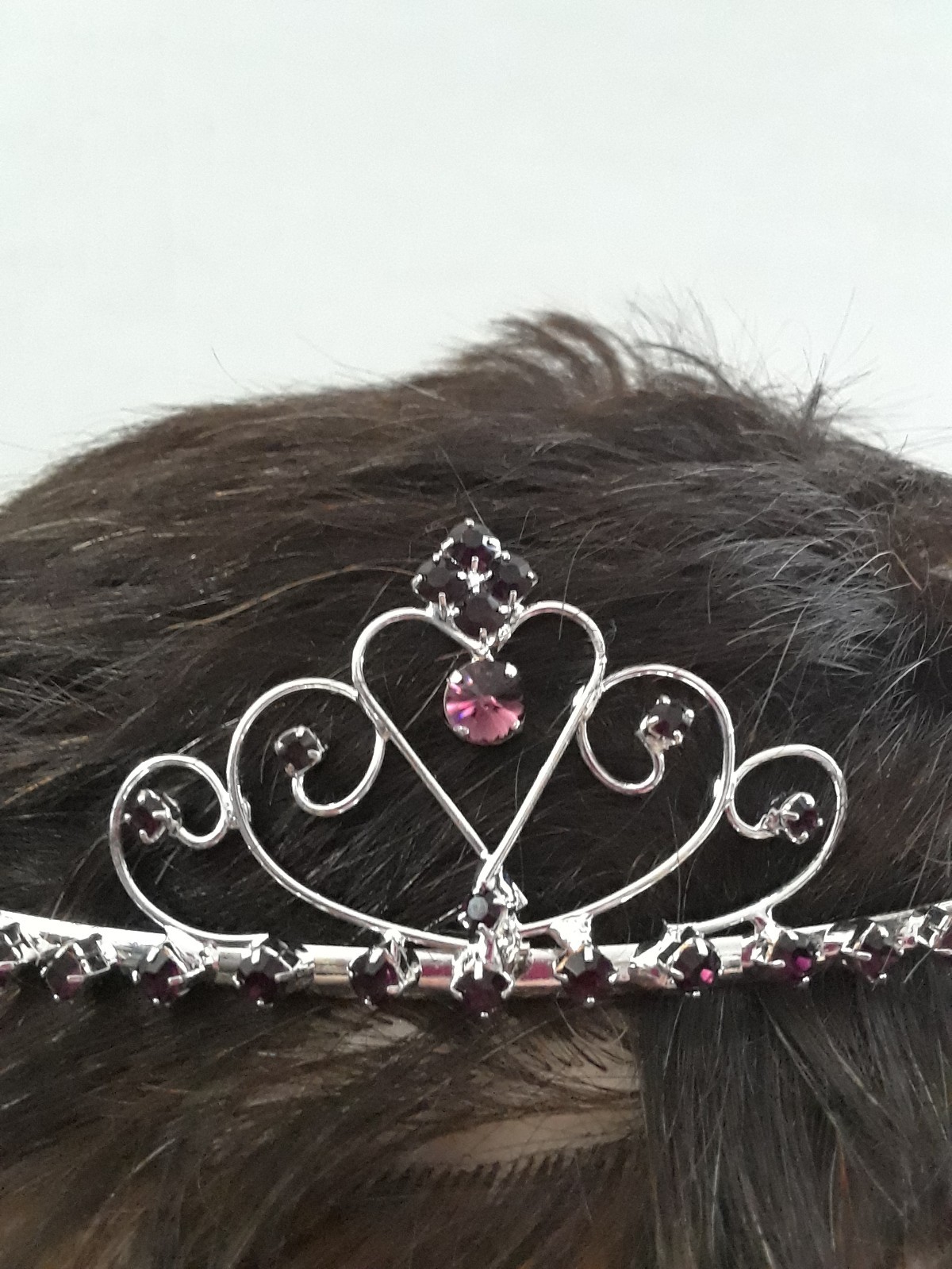Princess Tiara Bridal Purple Rhinestone Delicate Headwear for Party