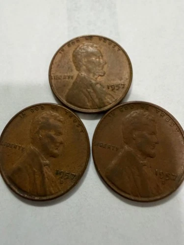 1957  MINT ERROR  LOT WHEAT CENT Penny  4 ERROR COINS