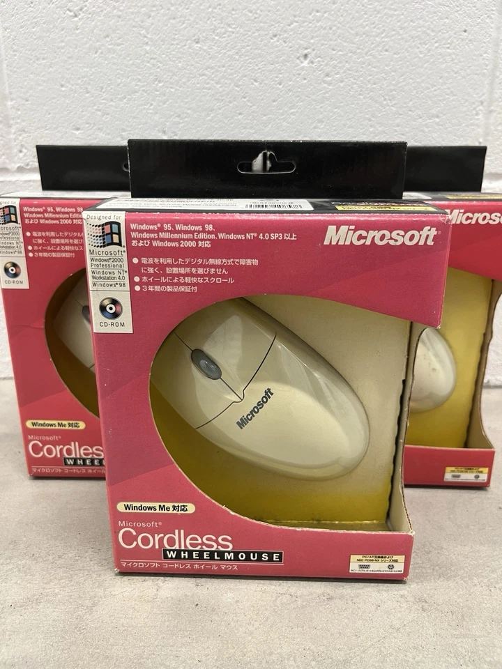 Vintage Microsoft Computer Cordless Wheel Mouse JAPAN IMPORT Windows ME 95 98 XP - Image 3 of 4