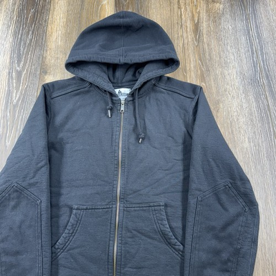 #ad American Giant Hoodie Mens L Black Sweatshirt Hiking Camping Thick ZipUp Sweater $59.95