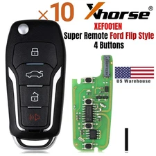 10x  XHORSE XEFO01EN Super Remote Key 4 Buttons for Ford For VVDI Key Tool/VVDI2