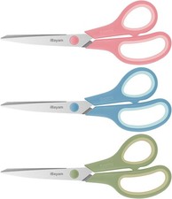 8.5" All Purpose Heavy Duty Scissors 3 Pack for Office Home Craft with Ultra ...