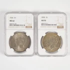 1926 MS62 & 1935 AU55 NGC Better Date Peace Dollars $1 31332