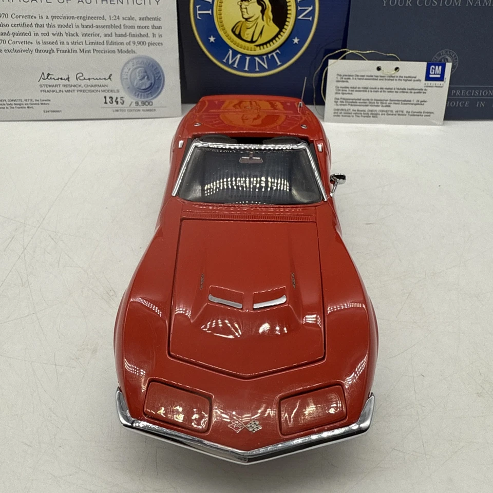 Corvette convertible Franklin Mint 1970 edición limitada 1345/9900 completo NUEVO Foto 3 de 4