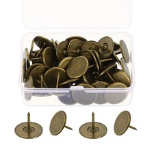 50Pcs Thumb Tacks, 3/4"x9/16" Flat Head Upholstery Push Pins, Bronze