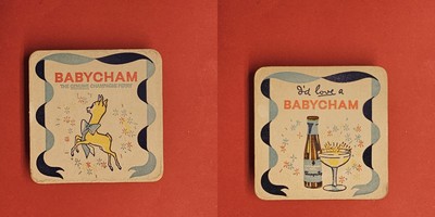 Babycham Genuine Champagne Perry Brauerei Bierdeckel Bier