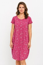 New FRESH PRODUCE Small Pink 72 SEASIDE Escape KYLIE Tee Dress Tropical Print