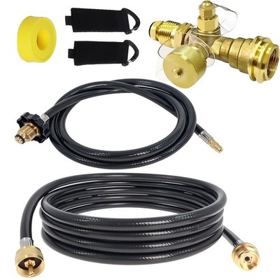 Swess Extend A Stay Rv Propane Kit Propane Brass Tee Kit 5Ft Hoses Rv Propane