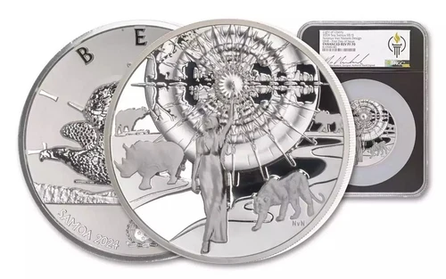2024 5oz Samoa Light of Liberty Natanya Van Niekerk NGC PF70 FDOI Silver Coin