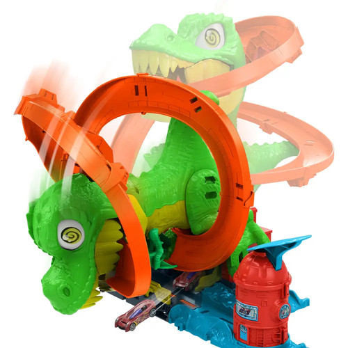 Hot Wheels City T-Rex-Feuerschlacht Spielset und Die-Cast-Spielzeugauto im Maßs - Bild 5 von 6