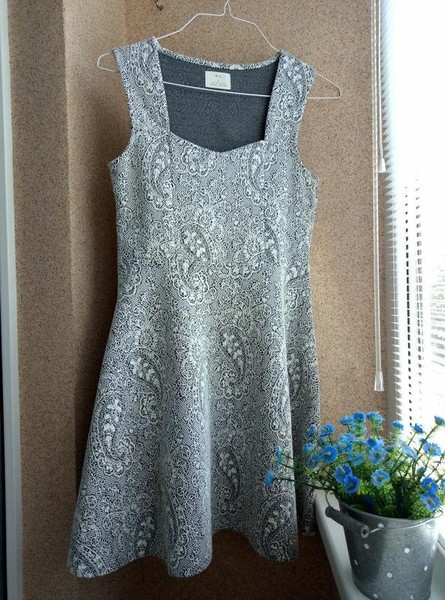 Women Dress Grey Elastane 40 / L / 48
