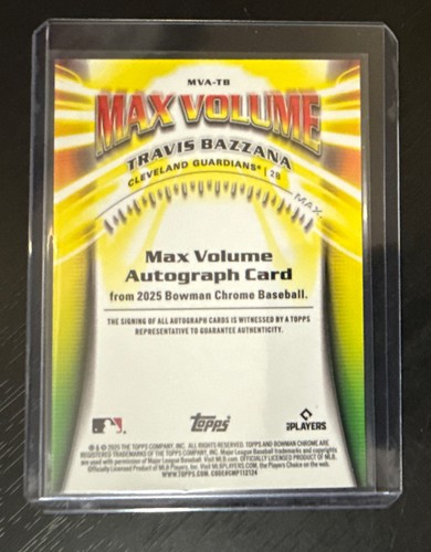 2025 Bowman Chrome Travis Bazzana Max Volume Orange Refractor Auto /25 - Picture 2 of 2