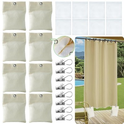 WUBOECE 8 Pack Outdoor Curtain Weights, 15oz Empty Sandbag Weighted Bags with...