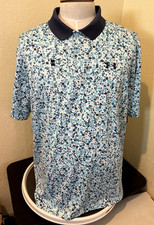 Under Armour UA Men Matchplay Printed Polo Golf Shirt BlueFloral 2XL UPF40