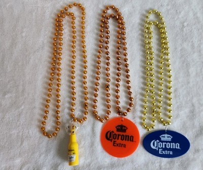 Corona Extra Beer Swag Beads Necklace Set Of 3 Party Mardi Gras ￼
