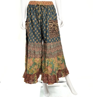 Hippie Forever Handmade Tiered Patchwork Capris Womens SZ OS Enchanted Fairycore